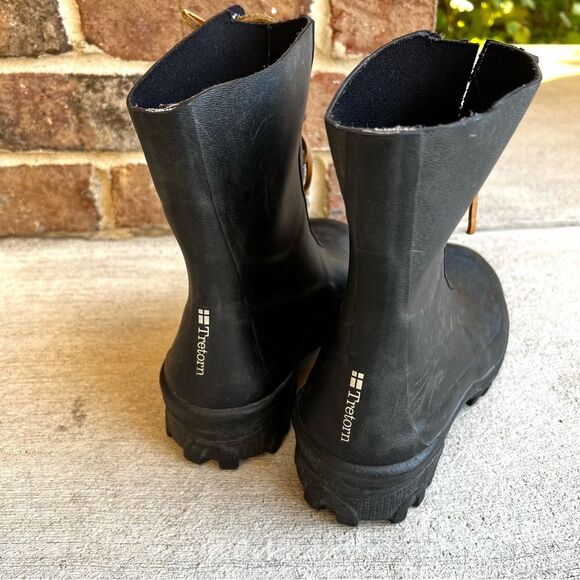 Tretorn Black Lace Up Combat Style Rain Boot Sz 37 - Picture 5 of 10